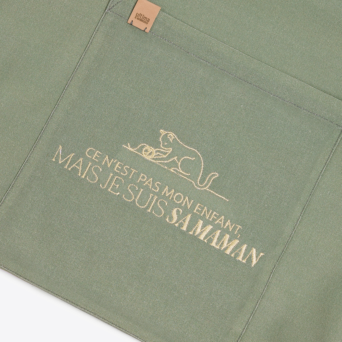 Sac “Ce n'est pas mon enfant, mais je suis sa maman” avec un motif de chat